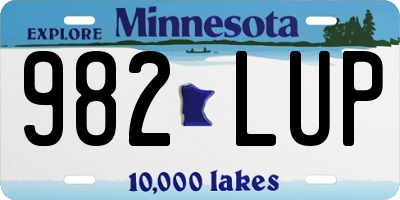 MN license plate 982LUP