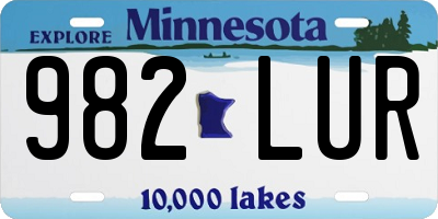 MN license plate 982LUR