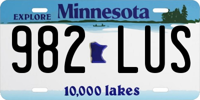 MN license plate 982LUS