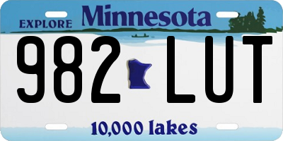 MN license plate 982LUT