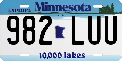 MN license plate 982LUU