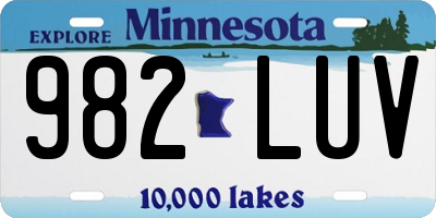 MN license plate 982LUV