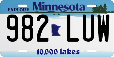 MN license plate 982LUW