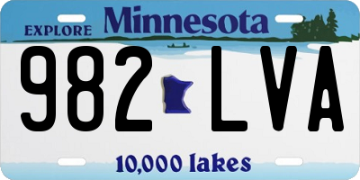 MN license plate 982LVA
