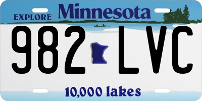 MN license plate 982LVC