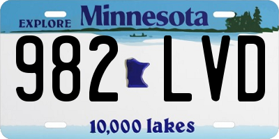 MN license plate 982LVD