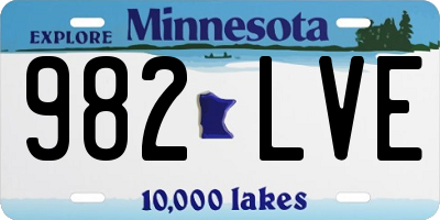 MN license plate 982LVE