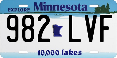 MN license plate 982LVF
