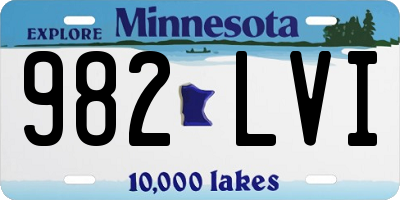 MN license plate 982LVI
