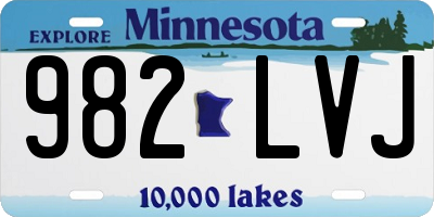 MN license plate 982LVJ
