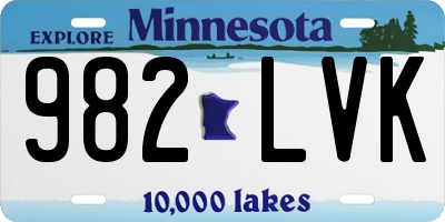 MN license plate 982LVK