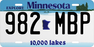 MN license plate 982MBP