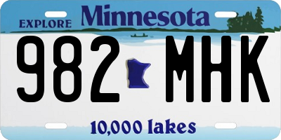 MN license plate 982MHK