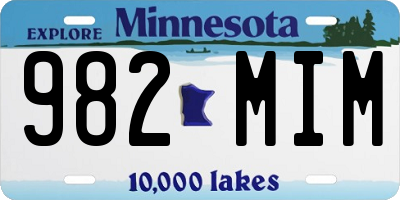 MN license plate 982MIM