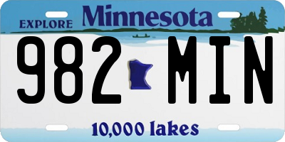 MN license plate 982MIN