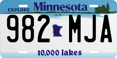 MN license plate 982MJA