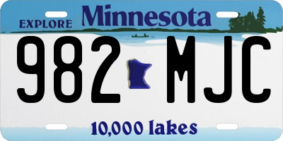 MN license plate 982MJC