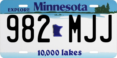 MN license plate 982MJJ