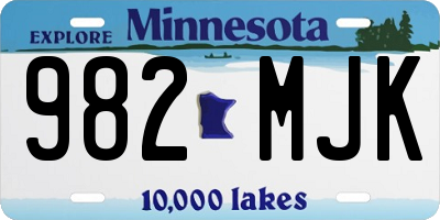 MN license plate 982MJK