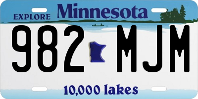MN license plate 982MJM
