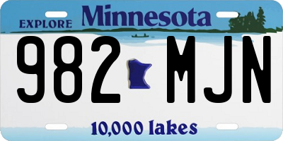 MN license plate 982MJN