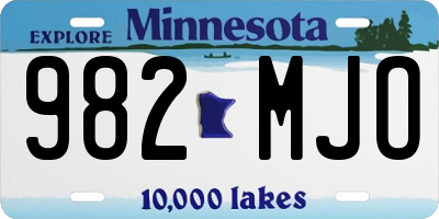 MN license plate 982MJO