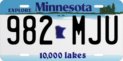 MN license plate 982MJU