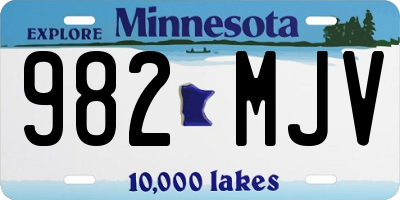 MN license plate 982MJV