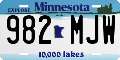 MN license plate 982MJW