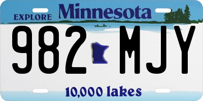 MN license plate 982MJY