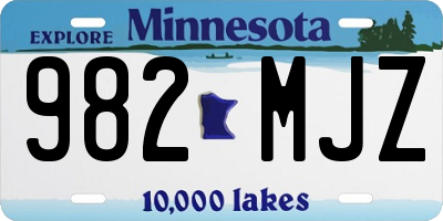 MN license plate 982MJZ