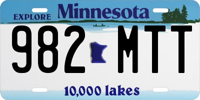 MN license plate 982MTT
