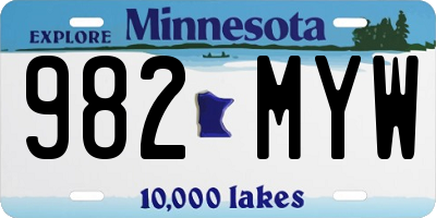 MN license plate 982MYW
