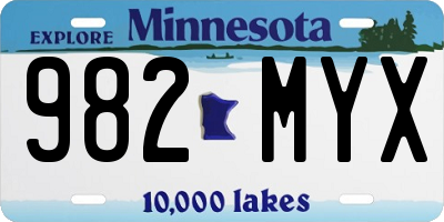 MN license plate 982MYX