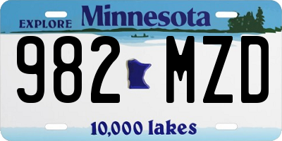 MN license plate 982MZD