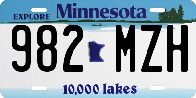 MN license plate 982MZH