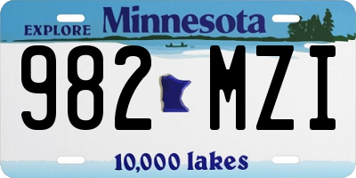 MN license plate 982MZI