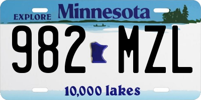 MN license plate 982MZL