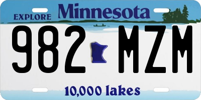 MN license plate 982MZM