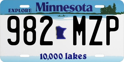 MN license plate 982MZP