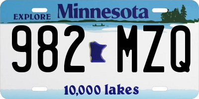 MN license plate 982MZQ