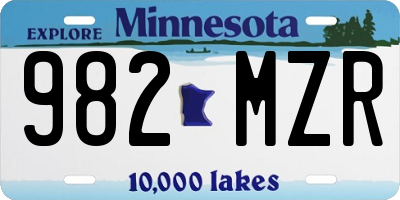 MN license plate 982MZR