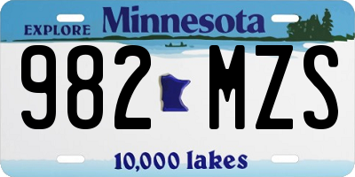 MN license plate 982MZS