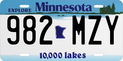 MN license plate 982MZY