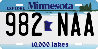 MN license plate 982NAA