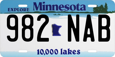MN license plate 982NAB