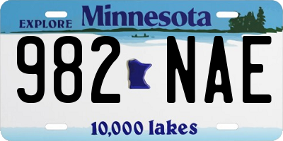 MN license plate 982NAE