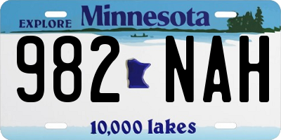 MN license plate 982NAH