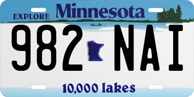 MN license plate 982NAI