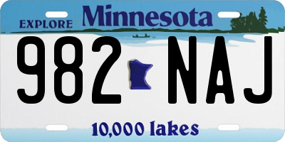 MN license plate 982NAJ